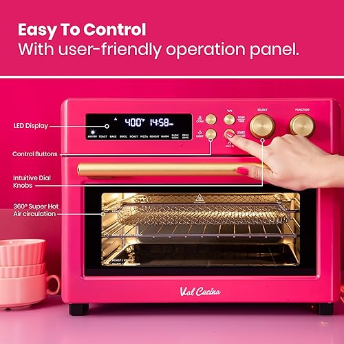VAL CUCINA Limited Edition Happy Pink Infrared Heating Air Fryer