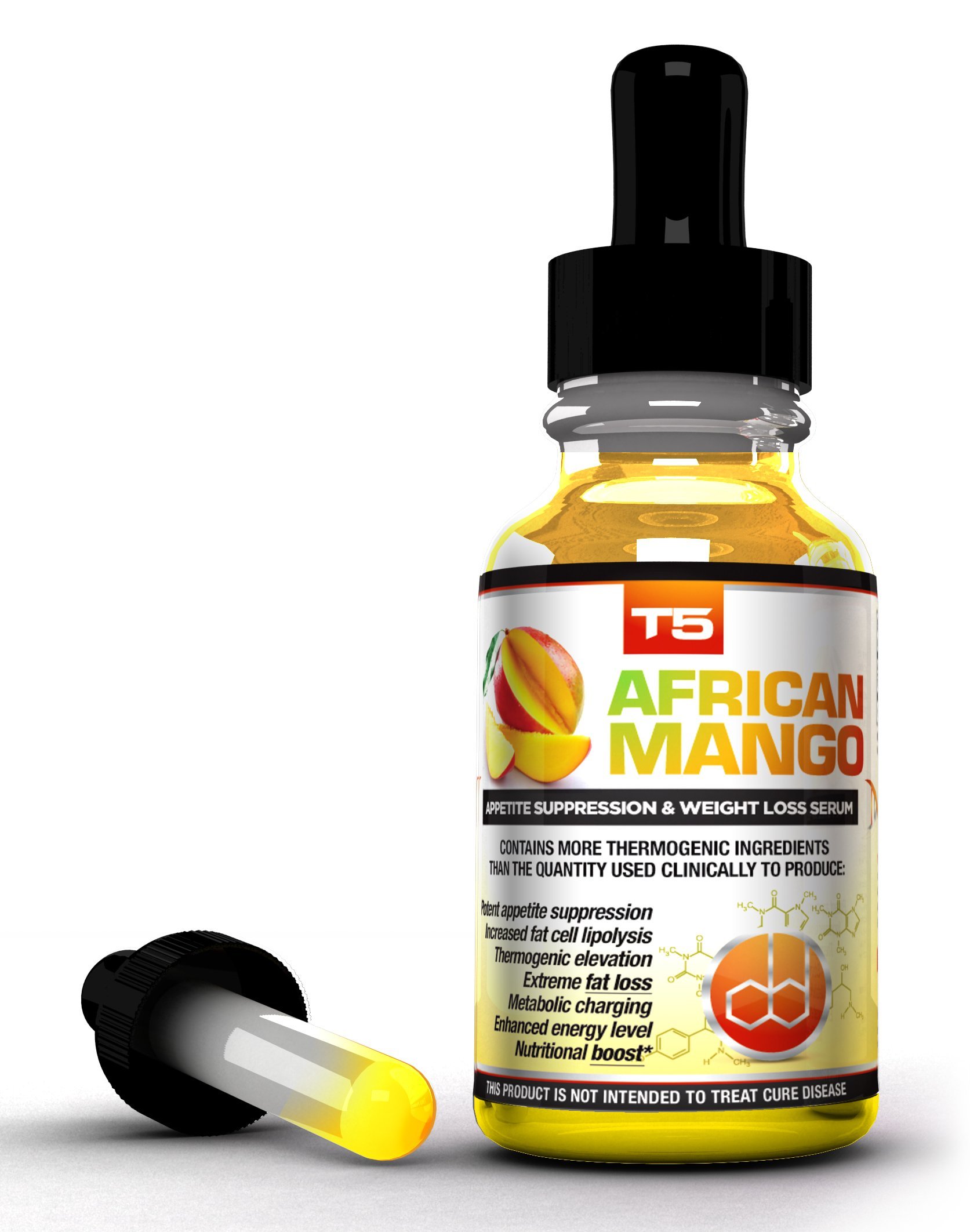 T5 African Mango Serum: African Mango & T5 Fat Burners Blend. Fast Acting & Super Strength Weight Loss & Appetite Suppressant Serum (1 Month Supply)