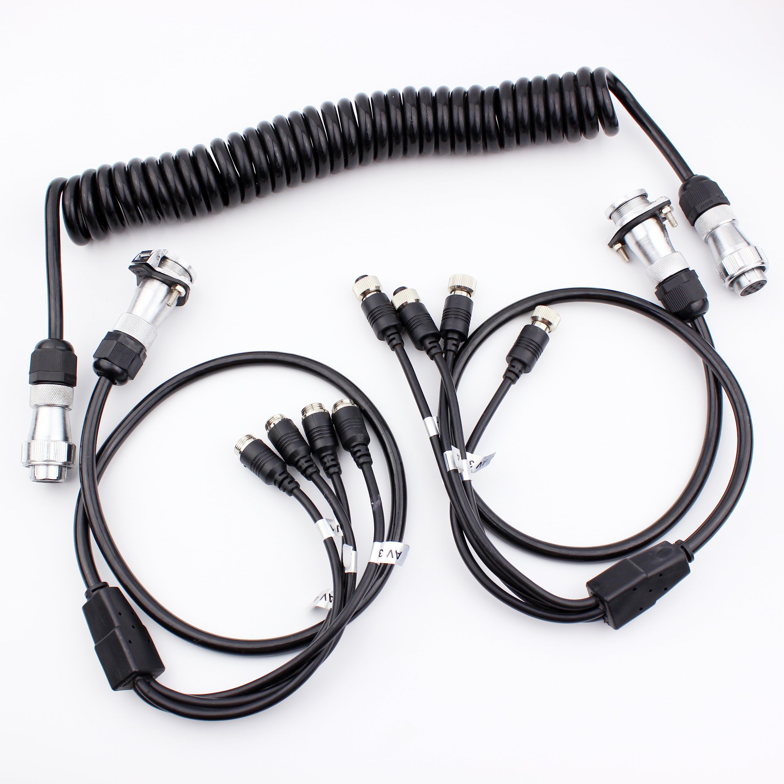 CAMSLEAD Heavy Duty Moterhome 5th Wheel Trailer Cable Spring Quick Connect Disconnect Kit Caravan Trailer cable with 4 AV for Camera System ZHIREN