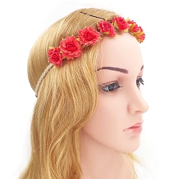 Amazon Com Merroyal Flower Hippy Women Girls Headband Crown