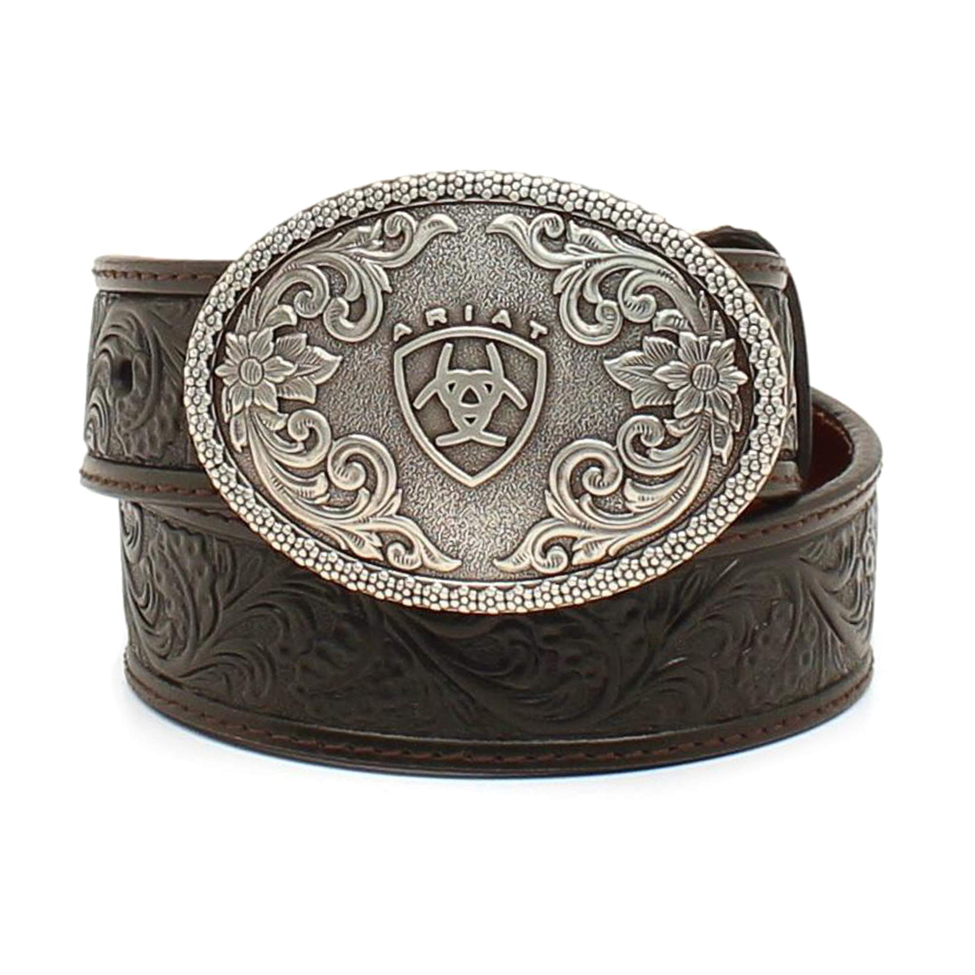 ARIAT Boys Floral Buckle And Embossed Belt