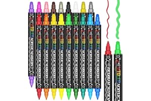 Vitoler Acrylic Paint Markers Set,18 Colors Acrylic Markers, Acrylic Paint Pens Brush Tip for Rocks Wood Glass Plastic Kids Bags Crafts