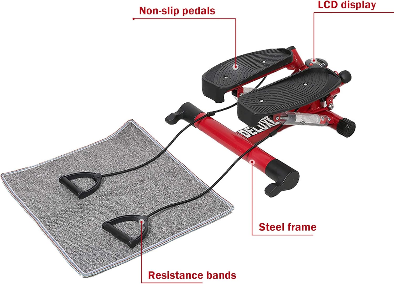 Bset Buy Mini Stepper Twister Stepper Mit Power Ropes Stepper Fur Zuhause Step Fitnessgerate Verstellbare Treppenstufe Lcd Display Fitness Trainingsgerat Indoor Workout Fitness Sport Freizeit Medsegmt Com Br