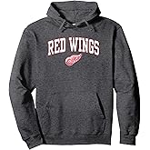 Detroit Red Wings Arch Over Dark Heather Officially Licensed Pullover Hoodie