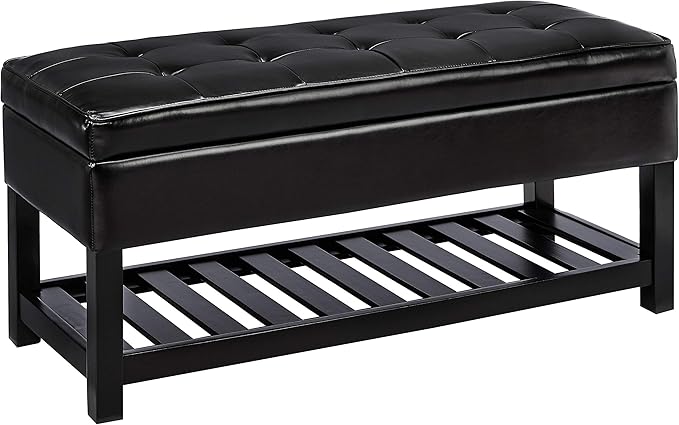 Amazon.com: Red Hook Tedera - Banco otomano de madera con tapicería de
