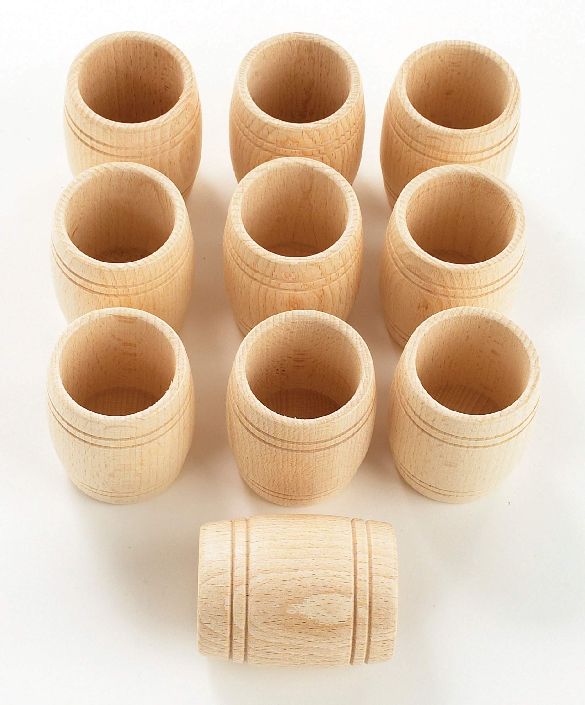 tickit Wooden Heuristic Barrels – Natural Wooden Discovery Toys for Early Years, Encourages Curiosity, Fine Motor Skills and Problem Solving – Pack of 10