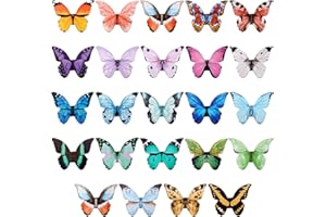 Nezyo 24 Pieces Magnetic Bookmarks Cute Magnet Page Markers Foldable Page Clip for Students Reading Stationery Supplies Office Presents(Butterfly)