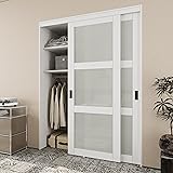 Paintable Sliding Closet Door 60" x 80", 3 Lite
