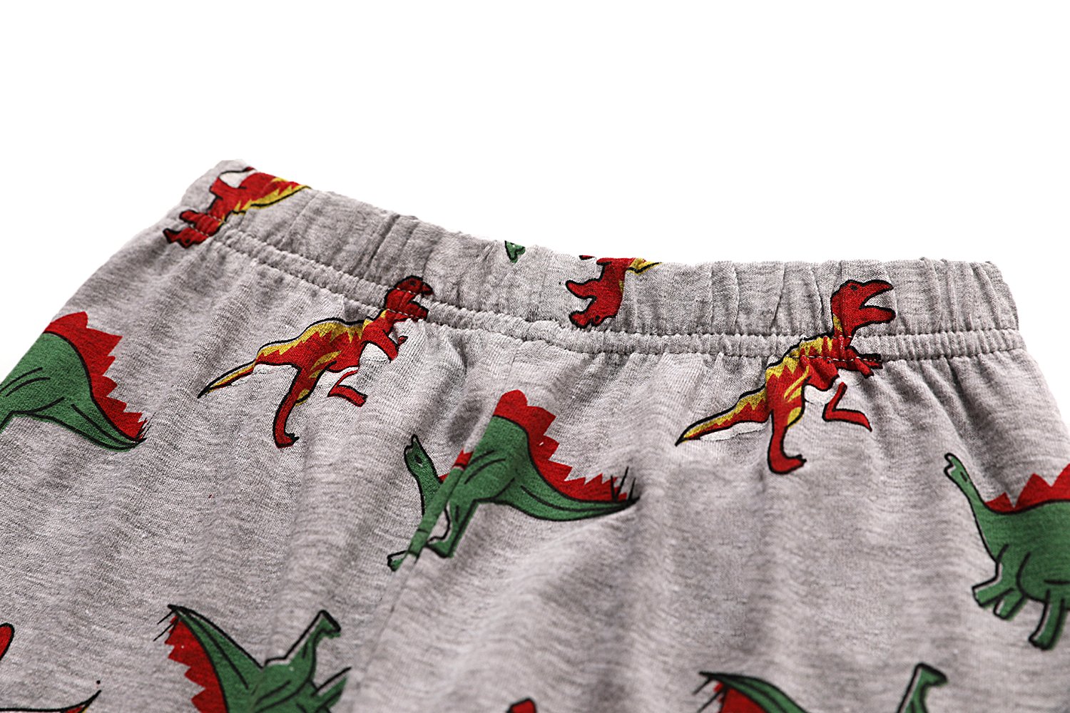 Tarkis 1-7 Years Boys Pyjamas Cartoon Dinosaur Long Sleeve Cotton T-Shirt and Shorts Summer PJS Set