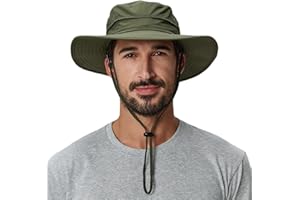 Home Prefer UPF50+ Mens Sun Hat Wide Brim Fishing Hat Sun Protection Beach Gardening Bucket Hat for Men Women