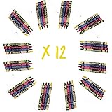 Crayola 4 Pack Full Size Crayons Party Favors Bundle of 12 4 Packs (Contains Blue, Red, Green, Yellow)