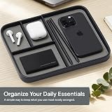 Nordik Leather Valet Tray Pebble Black Medium Vegan Leather 24x20 cm view 2