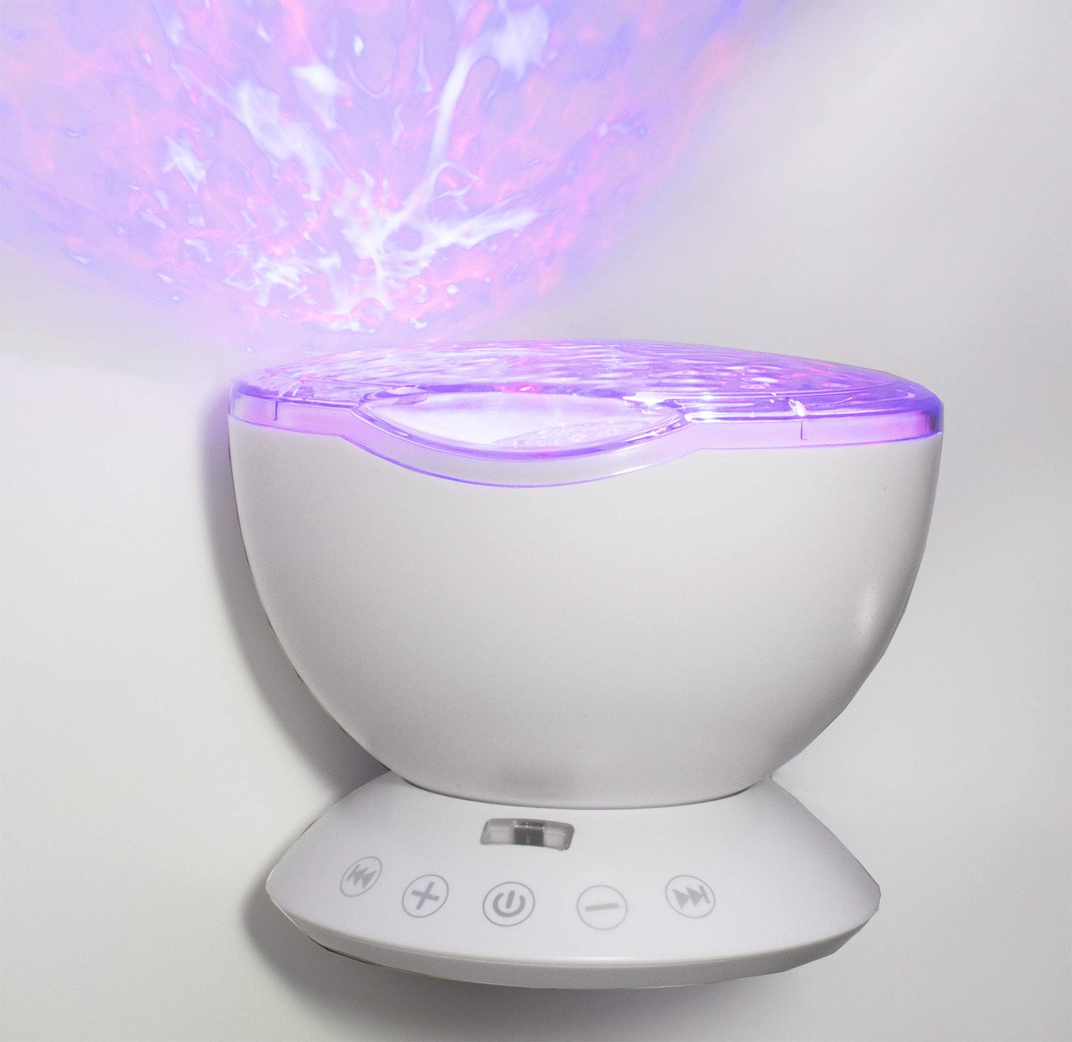 LuxLumi Aqua Dream Projector Night Light & Sound Machine with Timer and Mini Speaker for Kids Bedroom Teens Nursery Baby Toddler Summer Children Gift