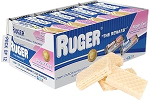 RUGER Sugar-Free Vanilla Wafers 1.6 Ounce (Pack of 12) - Delightfully Crisp & Creamy Treats - Natural Ingredients, Non-GMO, Vegan, No Artificial Colors/Flavors - Ideal for Desserts & Everyday Snacking