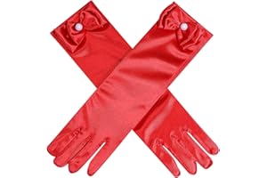 Fepdiu Little Girls Princess Gloves Toddler Dress Up Gloves Girls Satin Gloves for Halloween Costume Party Princess Cosplay