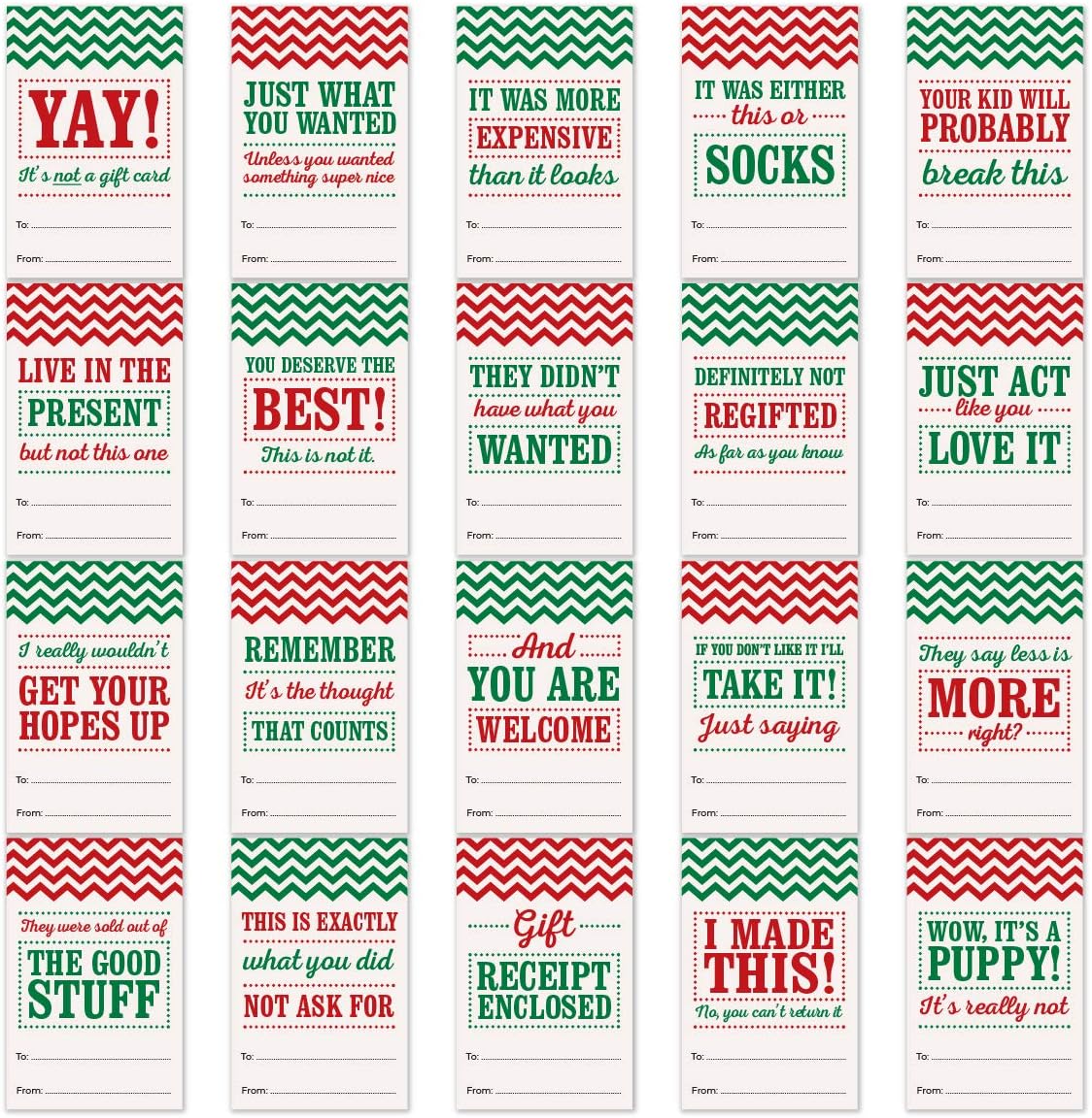 100 Holiday Gift Tags - Funny Gift Labels for Christmas - Self Adhesive - Funny Gift Wrap: Health & Personal Care