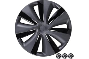 ALIESTFDNO 19 Inch Wheel Covers for Tesla Model Y 2021-2024, (4 Pcs) Matte Black Wheel Cover HubCaps Compatible with Tesla Model Y 2001-2004, Matte Black ABS Hubcaps Cyclone Turbine Style