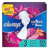 Always Radiant Feminine Pads For Women, Size 3