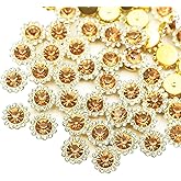 12mm 150pcs Champagne Sew on Rhinestones, Crystals Glass Gems with Metal Base Claw Flatback Rhinestones for Crafting, Sunflower Gemstones for Sewing Hats Jewels Crafts Clothes Shoes Belt Accessories