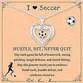 Fervia Easter Basket Stuffers - Softball/Volleyball/Baseball/Soccer/Football/Basketball/Golf/Pickleball/Tennis Infinity Heart Necklace for Girls Women Sport Jewelry Gifts for Daughter Sports Fans