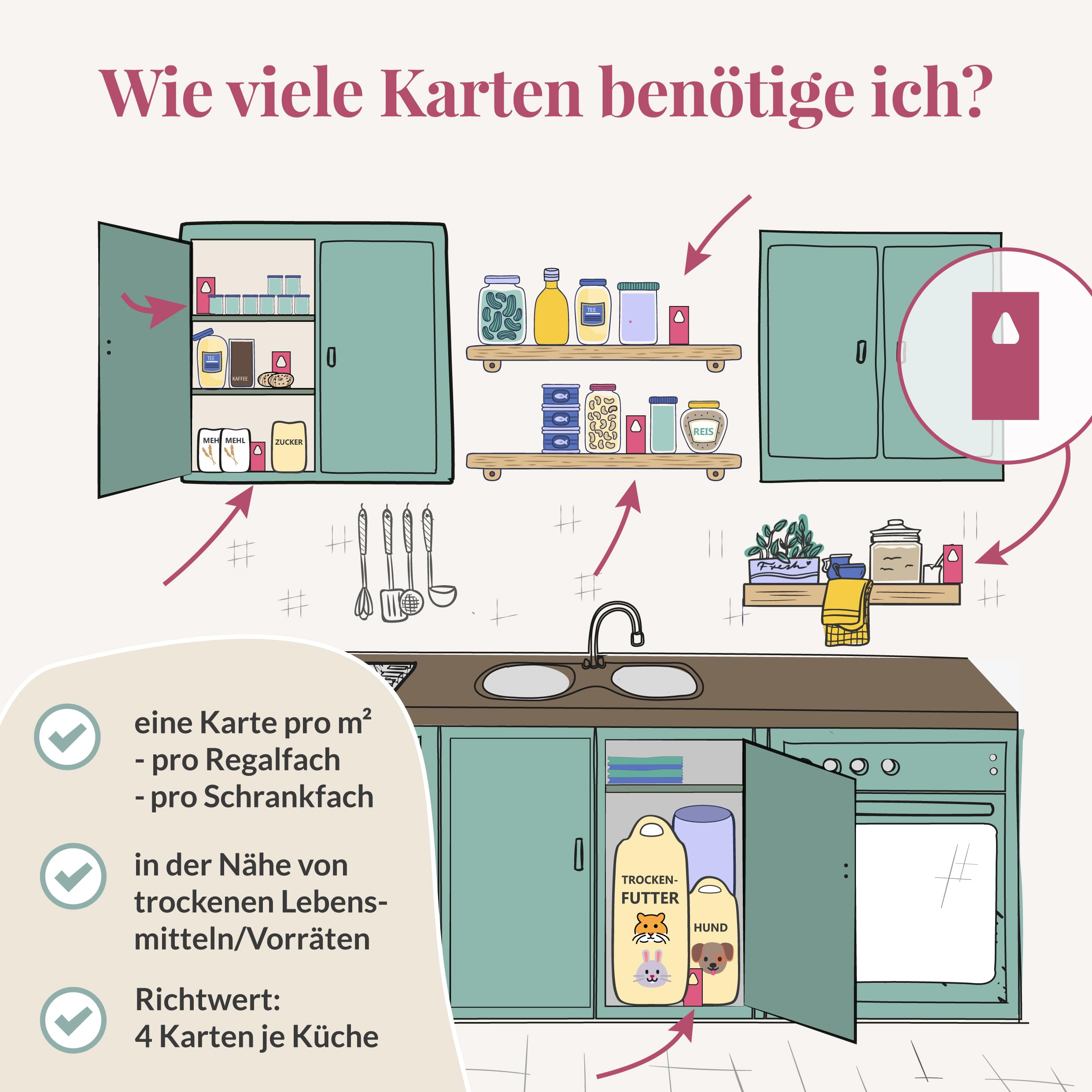 Hey Nature Schlupfwespen gegen Lebensmittelmotten - 9 Karten (3 Karten à 3 Lieferungen) - Effektiv Lebensmittel Motten bekämpfen - Alternative zu Lebensmittelmotten Falle, Mottenkugeln & Mottenspray 4