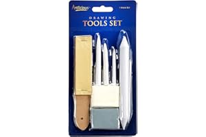 Artlicious - 9 Piece Drawing Accessories Set - Stumps, Tortillons, Kneaded Eraser, Sandpaper Pointer, Chamois, Erasing Shield