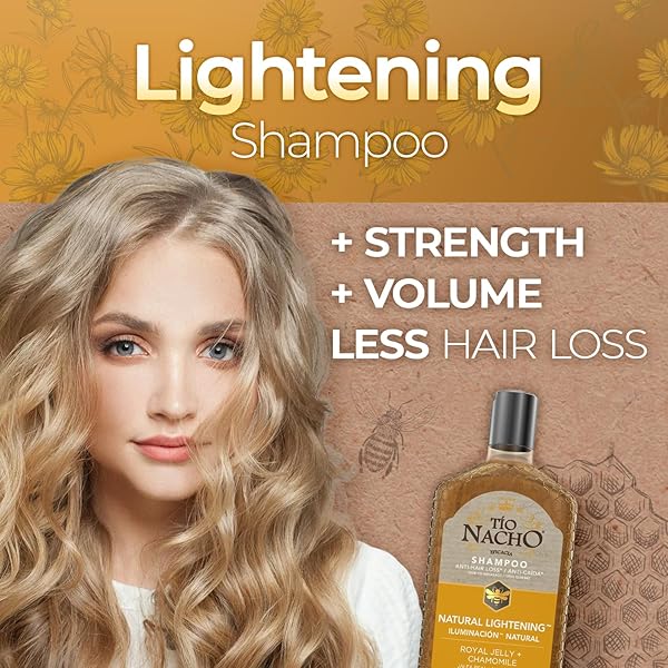 TIO NACHO NATURAL LIGHTENING SHAMPOO WITH CHAMOMILE AND ROYAL JELLY, CLARIFYING SHAMPOO FOR BLONDE AND LIGHT BROWN HAIR, SHINE-ENHANCING FORMULA WITH NATURAL BOTANICAL EXTRACTS, 14 FL OZ
