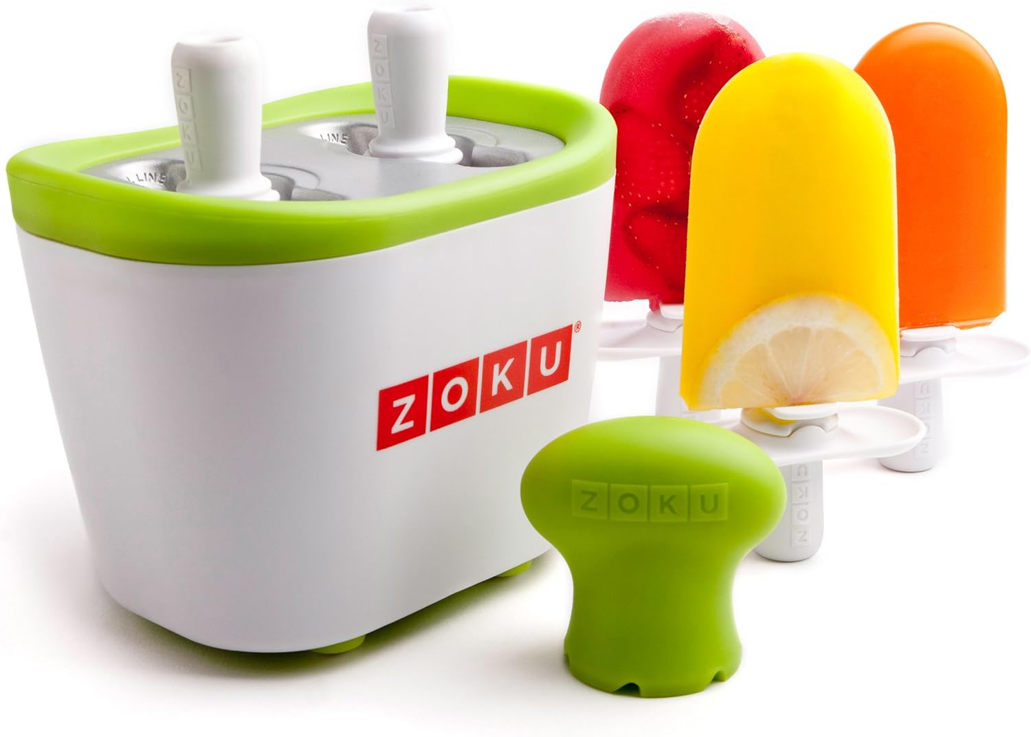 Zoku Duo Quick Pop Maker, Make Popsicles in as Little as 7 Minutes on your Countertop, White