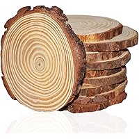 2 Fette Di Legno Naturale 20-22 Cm, Dischi In Legno Di Pino Per Decorazioni Fai Da Te, Matrimoni, Natale