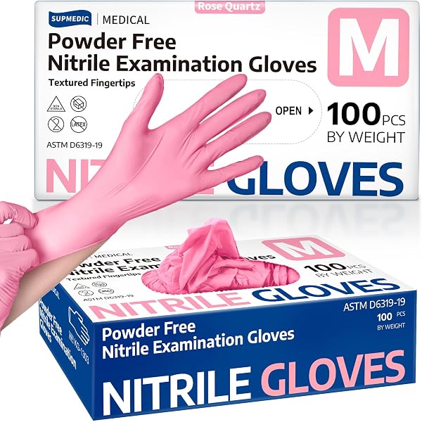 100 SunnyCare® 8Mil Black Diamond Textured Nitrile Exam Gloves Powder Free - XL