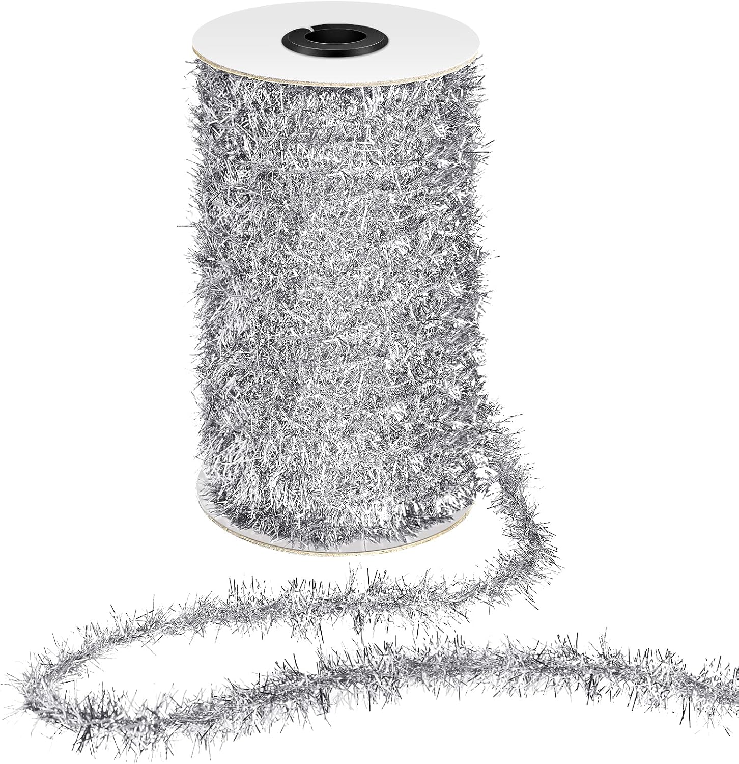 Wreaths, Garlands & Swags - Canlierr 50 Yards Christmas Tinsel Garland Thin Glitter Tinsel Metallic Holiday Tinsel Garland Twist Tinsel Garland Decoration for Christmas Tree Birthday Party Wedding Decorations Supplies (Silver)