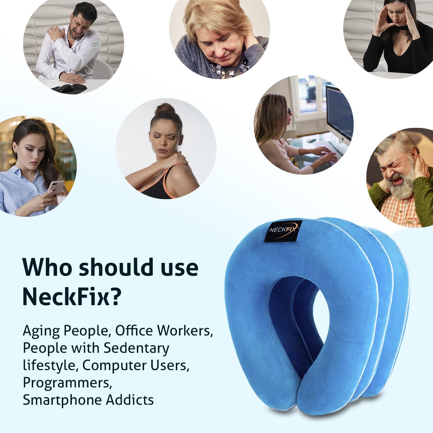 Cervical Neck Traction Device by NeckFix for Instant Neck Pain Relief - Adjustable Neck Stretcher Collar for Home Traction Spine Alignment [Model 2019] + Bonus (12-17 inch): Health & Personal Care