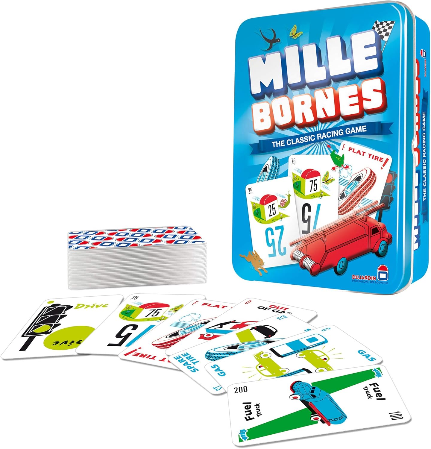 Mille Bornes Card Game in Colorful Tin: Toys & Games