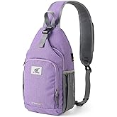SKYSPER Sling Bag RFID Crossbody Sling Backpack Cross Body Shoulder Bag Travel Hiking Daypack for Women Men(Purple)