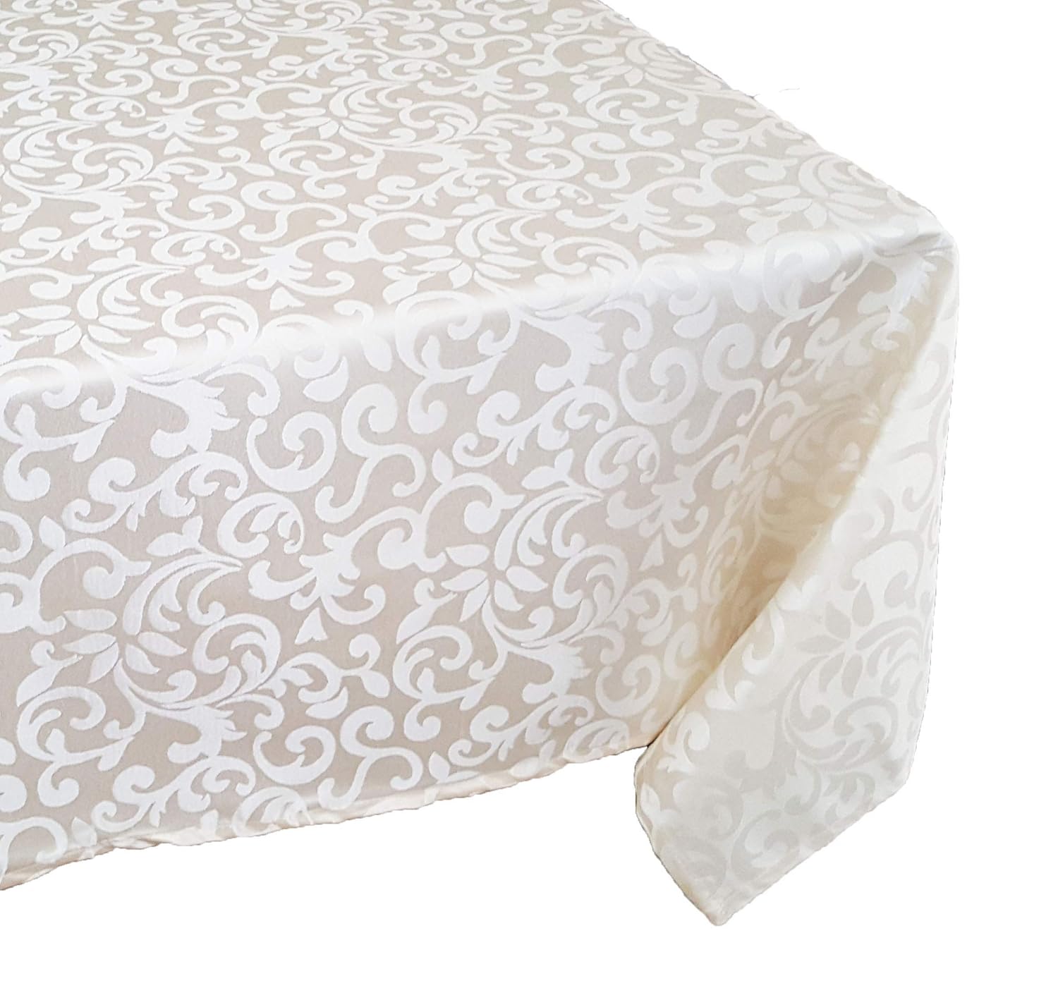 TEKTRUM 60 X 84 INCH 60"X84" RECTANGULAR POLYESTER DAMASK TABLECLOTH THICK/HEAVY DUTY/DURABLE