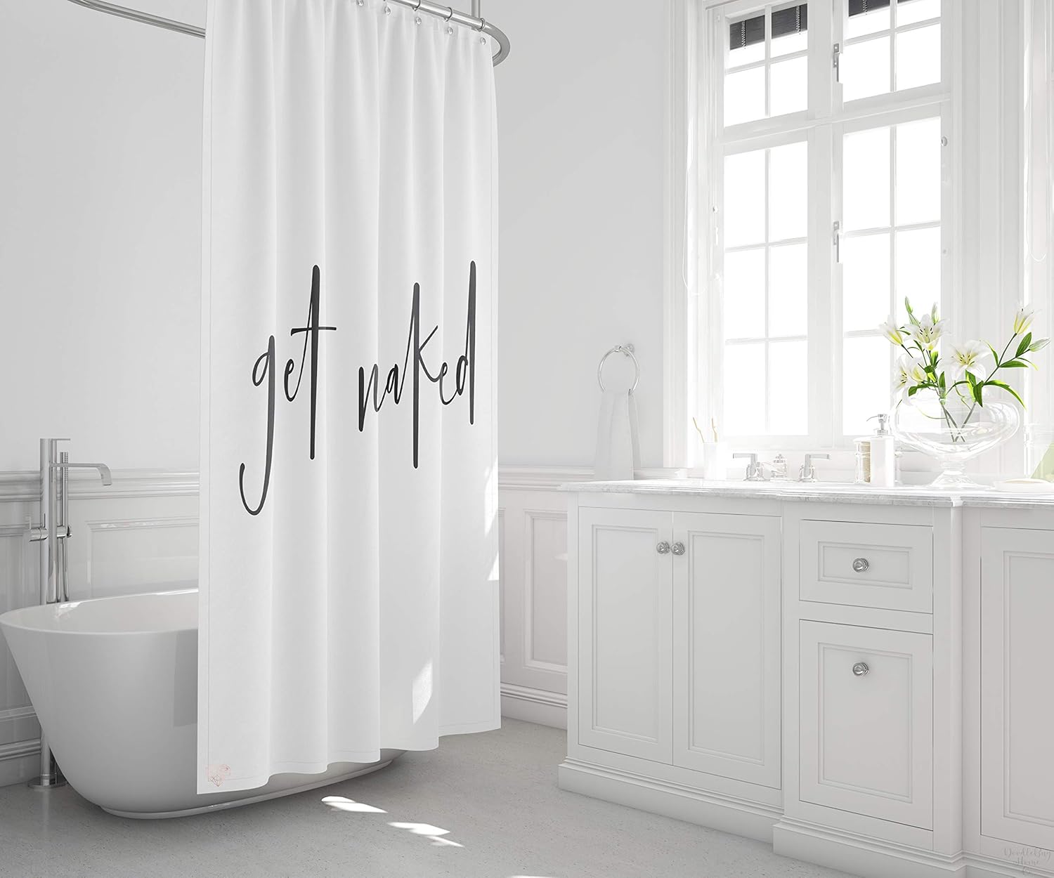 Amazon Com Shower Curtain Get Naked Choose Your Color 100