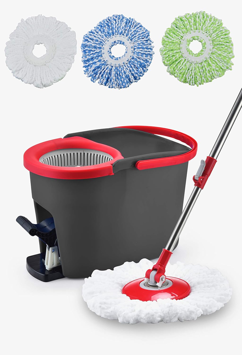 Simpli-Magic 79349 Spin Cleaning System with 3 Microfiber Mop Heads, Standard: Home & Kitchen