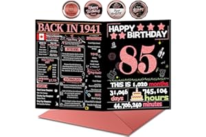 85th Birthday Card with Envelope,85th Birthday Decorations for Women,Birthday Gifts for Grandma,Happy Birthday Cards For 85 Y