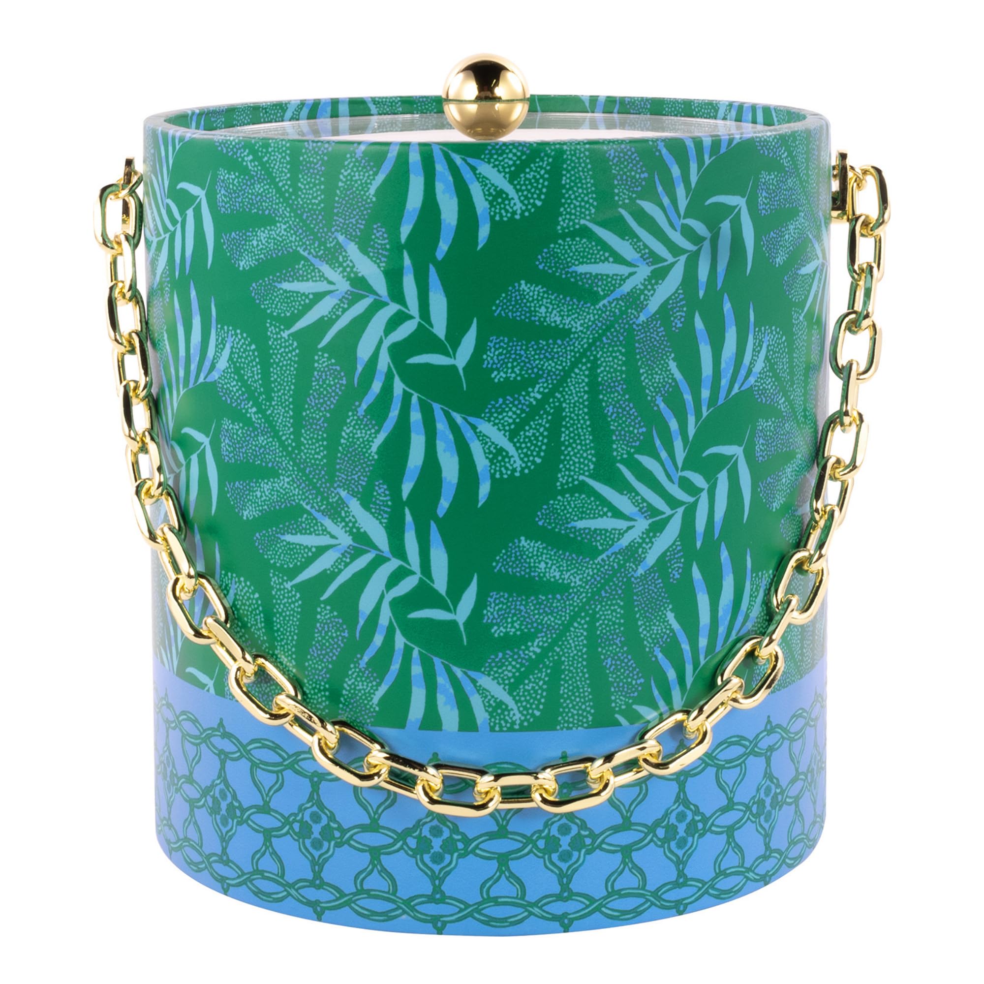 Photo 1 of ***Missing lid***
Lilly Pulitzer Ice Bucket with Gold Handle, Double Wall Ice Holder, Ice Container with Lid, Acrylic Ice Bucket for Cocktail Bar and Outdoor Parties, It's a Jungle Out There