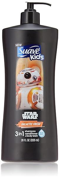 SUAVE KIDS 3 IN 1: SHAMPOO + CONDITIONER+ BODY WASH STAR WARS BB-8 GALACTIC FRESH, 28 OUNCE