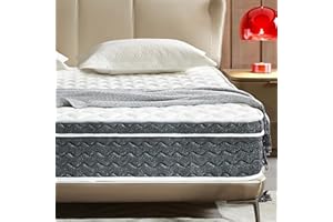 Puzdaz Queen Mattress 12 Inch Hybrid Mattress Queen Size - Memory Foam & Individually Pocket Coils Springs, Pressure Relief, Motion Isolation, Edge Support, CertiPUR-US Certified, Medium Firm