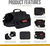 OneTigris Mammoth Dog Backpack 2.0 Version L Black 3L Pouches 17-23.5in view 3