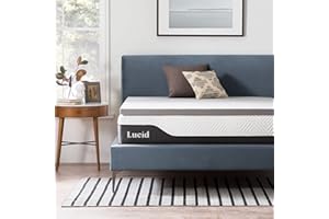 Lucid 2 Inch Mattress Topper King – Memory Foam – Bamboo Charcoal Infusion – Cooling Ventilation – Hypoallergenic – CertiPur Certified Foam