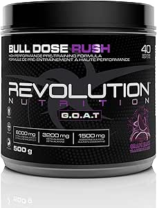 Revolution Nutrition Bull Dose Rush Power Intensity Ultimate Focus Grape Slice 500g Amazon Ca Health Personal Care