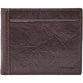 Fossil Men's Neel Leather Bifold with Coin Pocket Wallet, Brown, (Model: ML3890200)