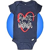 Kikilishop Heart Surgery Bodysuits - Personalized Heart Warrior Baby Bodysuits - Baby Surgery CHD Products - 100% Cotton - CHD Awareness Baby Clothes - CHD Awareness Products