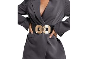 XZQTIVE Women Wide Elastic Belts for Dress Fashion Stretchy Waist Belts for Ladies with Gold Buckle