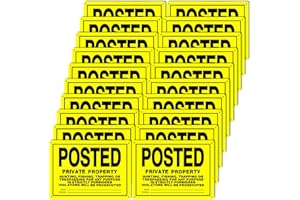 ISOHIT 20 Pcs 10"x7" Posted Signs No Trespassing No Hunting Signs Private Property Aluminum Metal for Warning No Hunting Fishing Trapping Indoor Outdoor