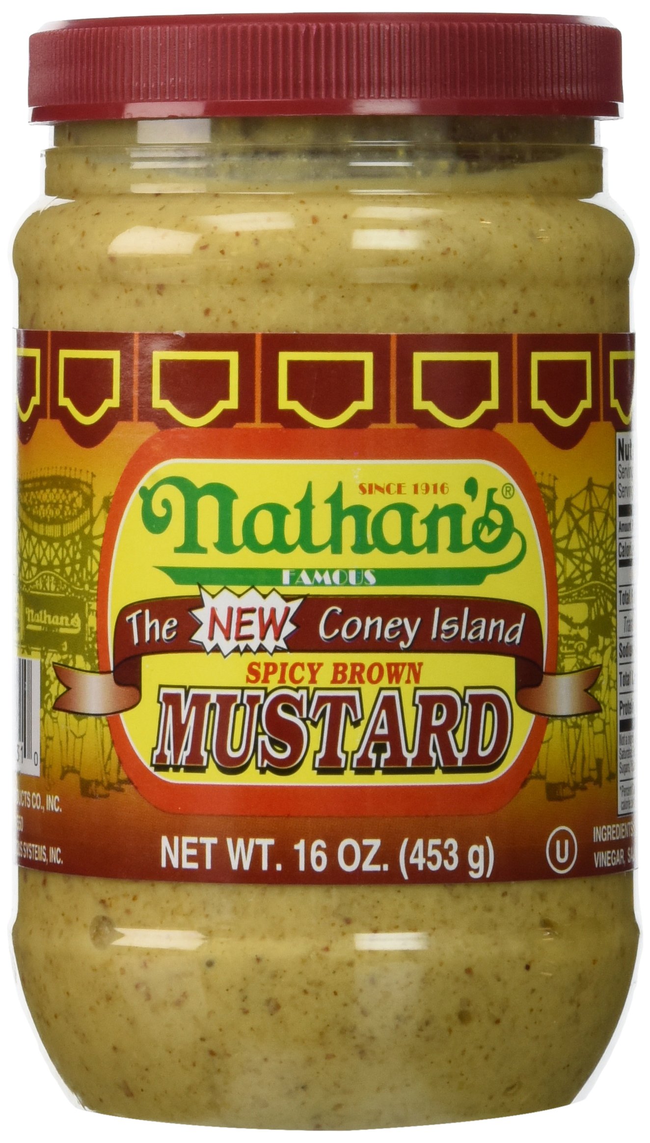 Nathan Coney Island Mustard, Squeeze Bottle, 12ounce