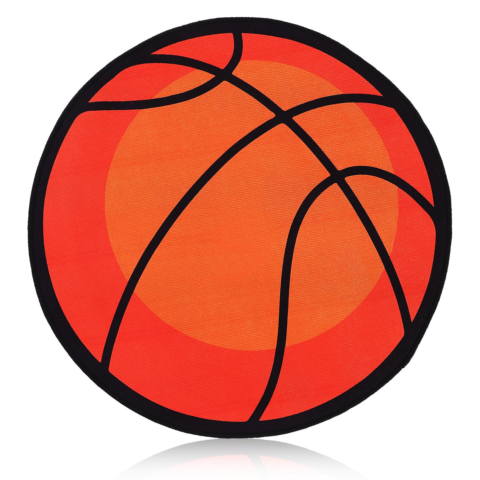 Toddmomy Basketball Rug 23.62 Inch Round 3D Visual Carpet for Boys Bedroom Living Room Area Rug Basketball Decor Soft Floor Mat(23.6 * 23.6 inch)